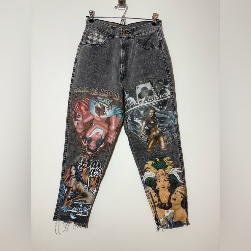 RCNSTRCT Studio Chic Jeans Womens Size 10 Balloon High Waist Motorcycle Girls